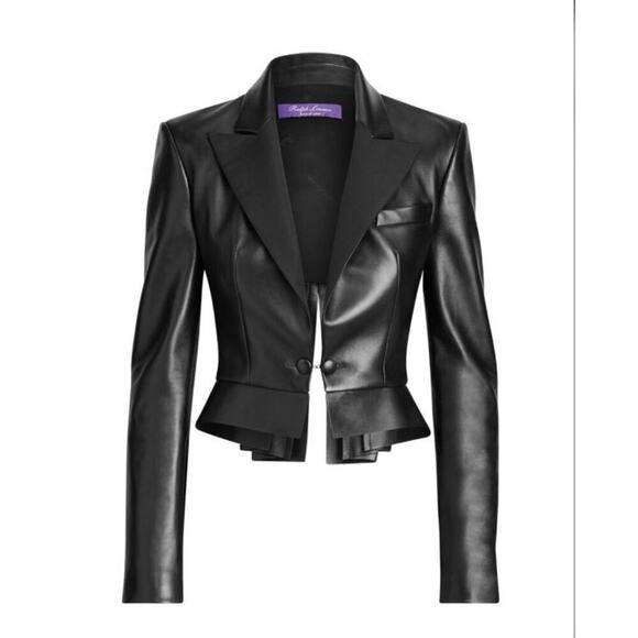 Ralph Lauren Collection Purple Label Black Leather Jacket Tailcoat Tuxedo $3490 - Picture 2 of 16